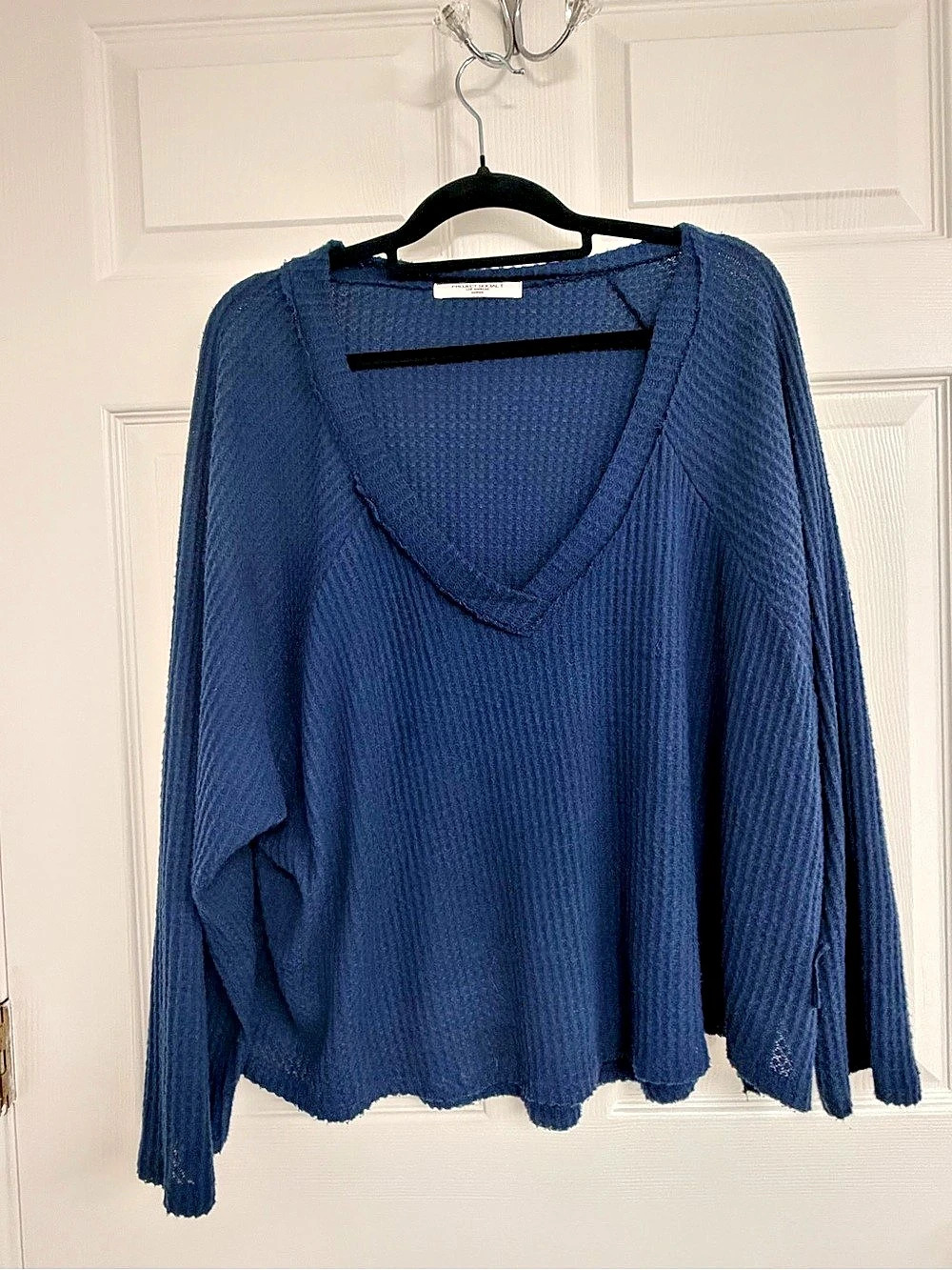 Project Social T S851-9W Blue V-Neck Sweater Size Medium